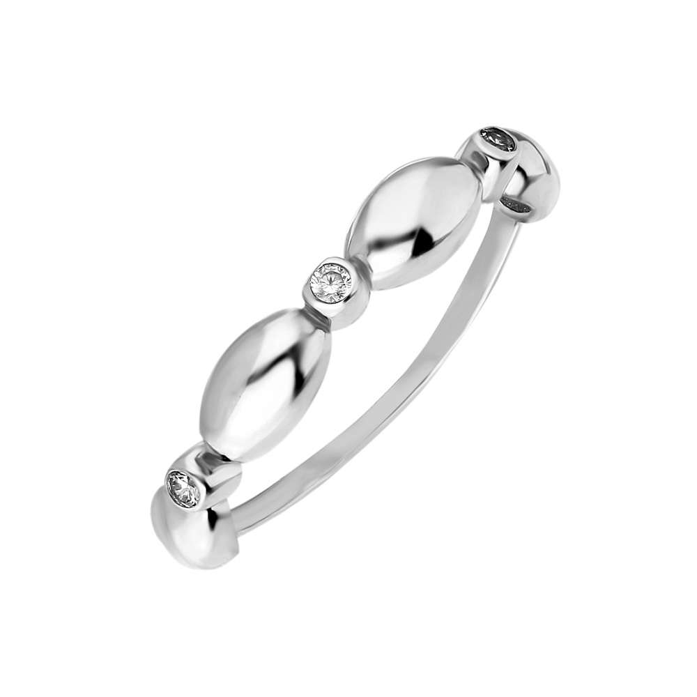 Zirkon Taşlı Sıralı Arpa Tasarım 925 Ayar Gümüş Bayan Yüzük - 2