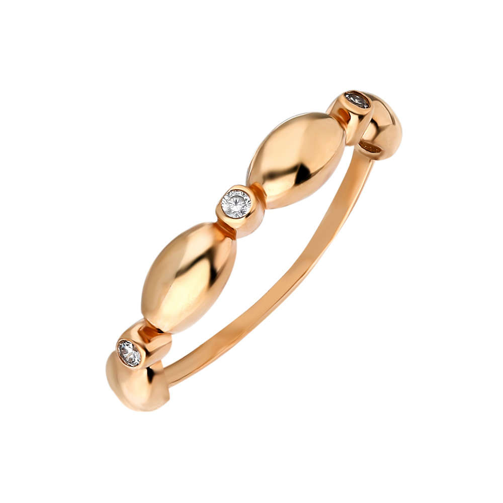 Zirkon Taşlı Sıralı Arpa Tasarım Rose Renk 925 Ayar Gümüş Bayan Yüzük - 2