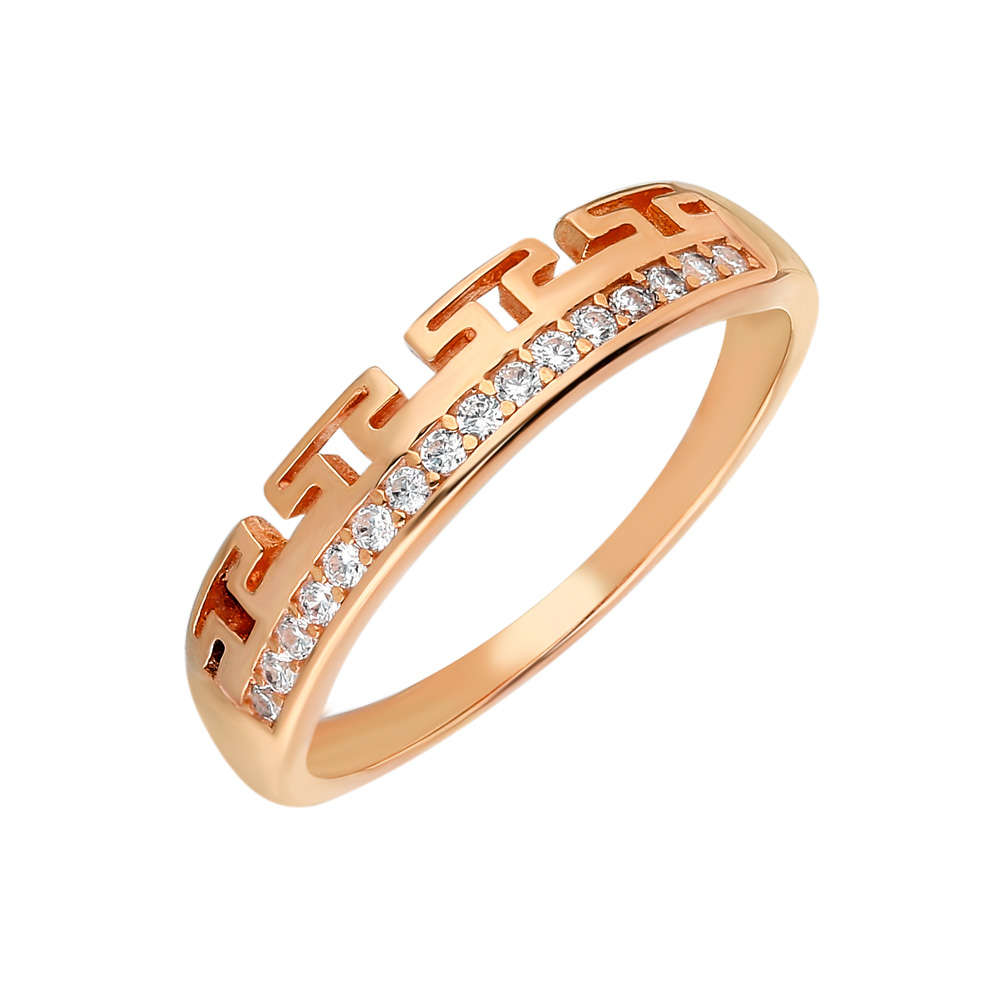 Zirkon Taşlı T Tasarım Rose Renk 925 Ayar Gümüş Bayan Yüzük - 2