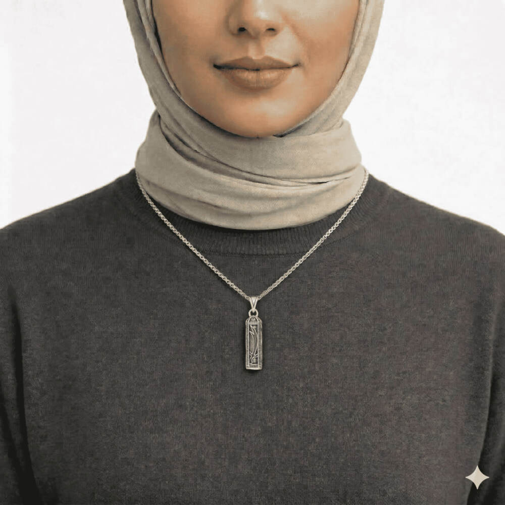 Zülfikar Kılıç İşlemeli 925 Ayar Gümüş Kadın Cevşen Kolye - 2