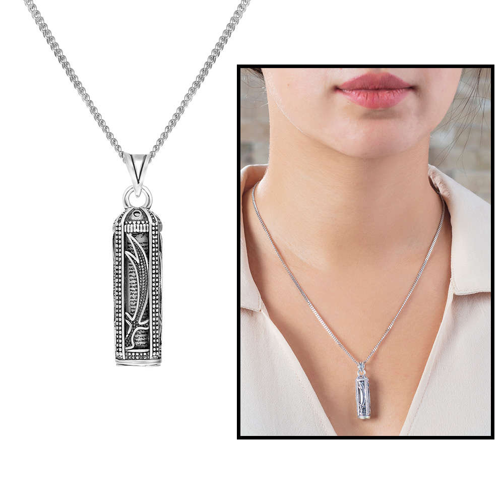 Zülfikar Kılıç İşlemeli 925 Ayar Gümüş Kadın Cevşen Kolye - 2