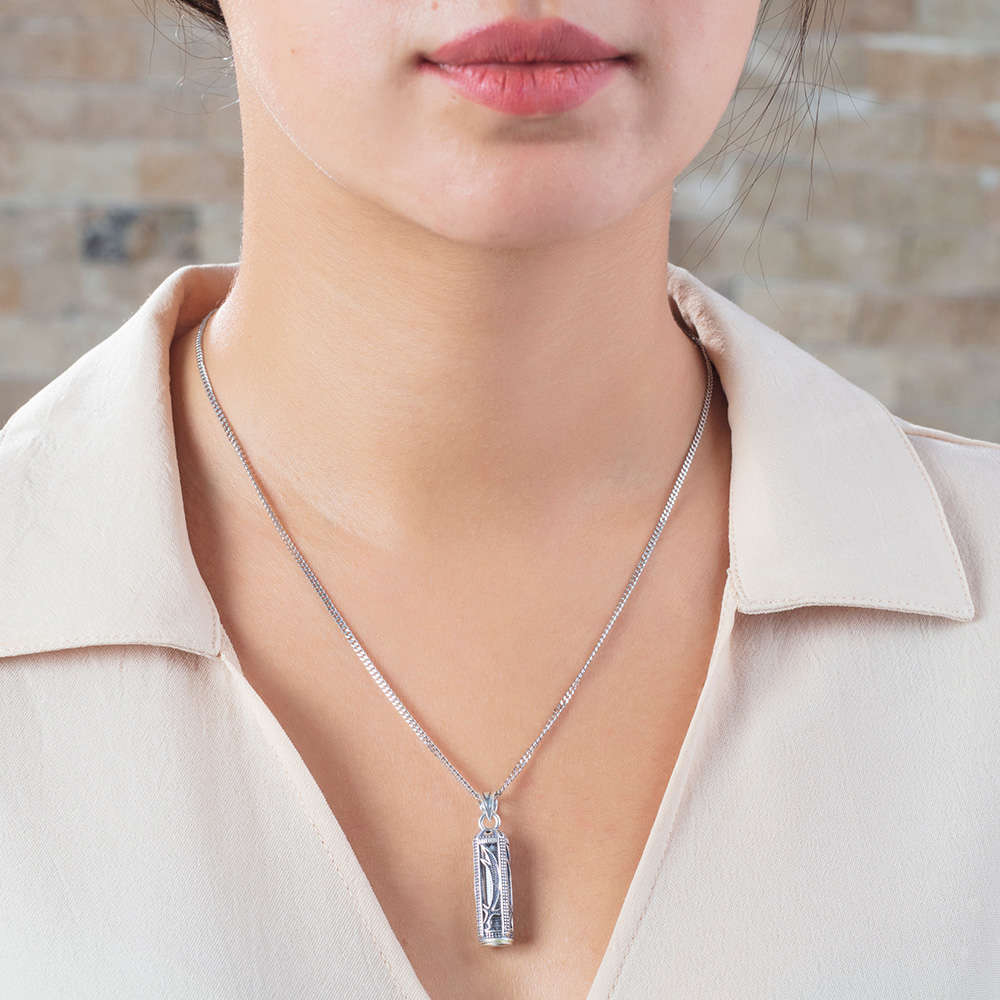 Zülfikar Kılıç İşlemeli 925 Ayar Gümüş Kadın Cevşen Kolye - 3