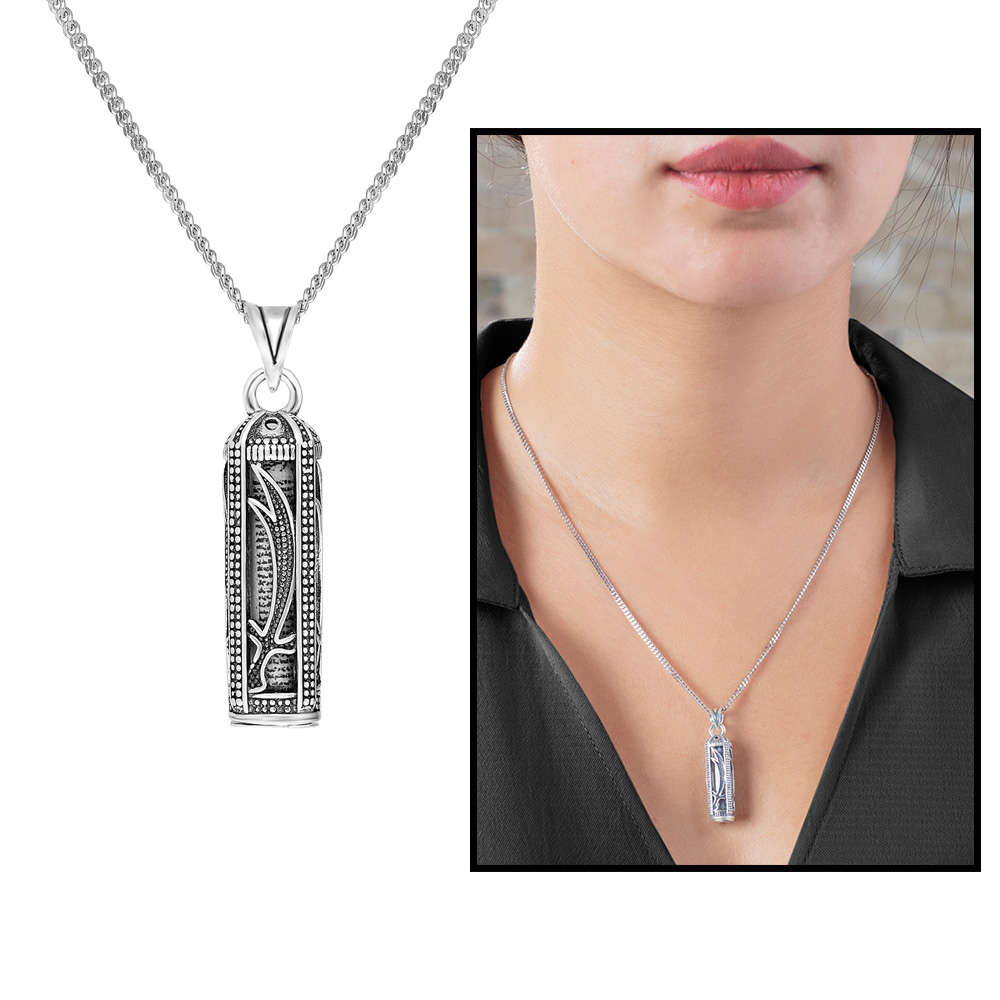 Zülfikar Kılıç İşlemeli 925 Ayar Gümüş Kadın Cevşen Kolye - 1