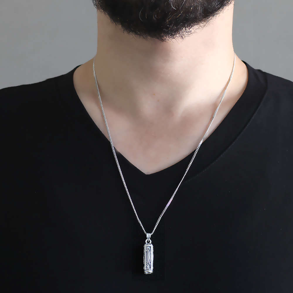 Zülfikar Kılıç İşlemeli 925 Ayar Gümüş Erkek Cevşen Kolye - 2