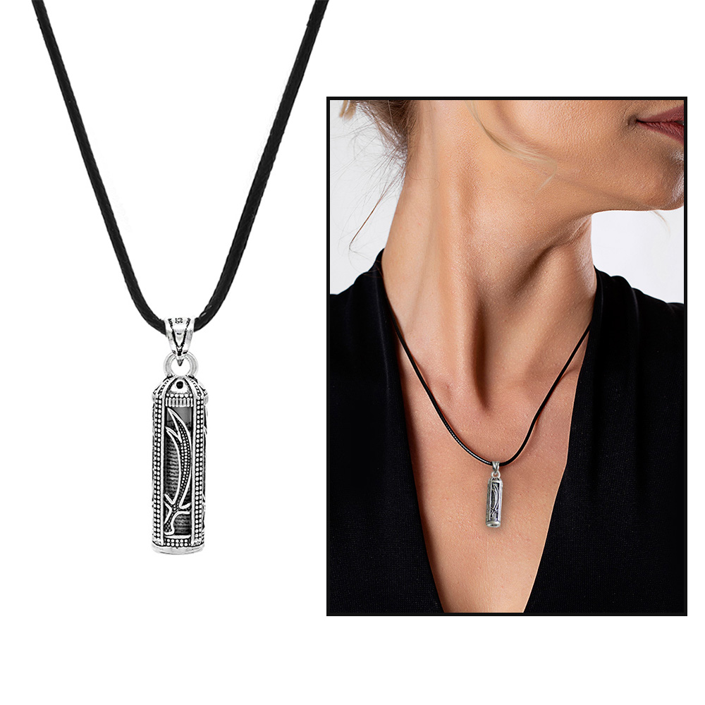 Zülfikar Kılıç İşlemeli Zarif İp Zincirli 925 Ayar Gümüş Kadın Cevşen Kolye - 2