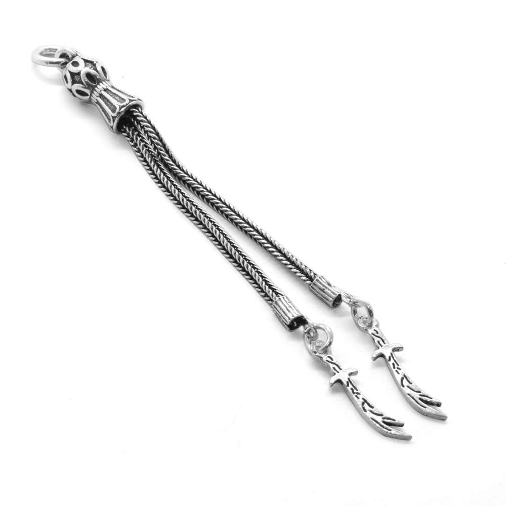 Zülfikar Tasarım 2 Kamçılı 925 Ayar Gümüş Püskül - 2